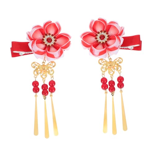 Hohopeti Japanischer Haarschmuck Blüten design Haarklammer mit Langen Quasten für Damen Mädchen Leichtes Langlebiges Haaraccessoire Passend zu Kimono und Traditioneller Kleidung von Hohopeti