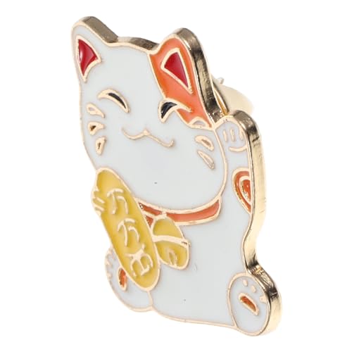 Hohopeti Japanischer Stil Katzen Anstecknadel aus Glückskatze Brosche Cartoon Design Stabile Anstecknadel für Kleidung und Damen Modisches Accessoire von Hohopeti