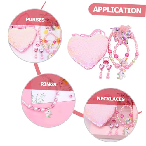 Hohopeti Kinderschmuckset Mädchen Perlen Set Einhorn Halskette Armband Schmuck Bastelset Modisch Bequem Hautfreundlich für Partys und Alltag von Hohopeti