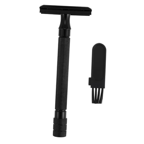 Hohopeti Klassischer Manueller Rasierhobel aus Metall Langlebiger Safety Razor für Herren und Damen Hautschonend Eng Anliegendes Rasiermesser frei von Klingen Schwarz von Hohopeti