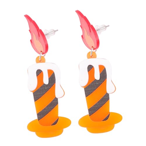 Hohopeti Kreative Flammen Ohrringe aus Leichte Ohranhänger mit Kerzen Design Modischer Ohrschmuck für Damen und Mädchen Geeignet für Halloween Karneval und Cosplay Partys von Hohopeti