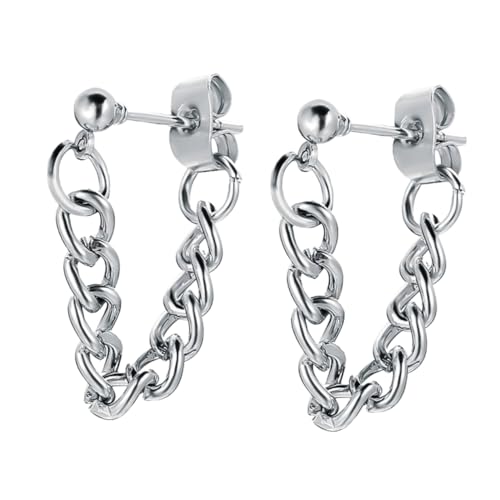 Hohopeti Kreative Ketten Ohrstecker aus Metallischer Legierung Leichte Hautfreundliche Ohrpiercing Ohrringe für Damen Modischer Schmuck für Alltag und Party Langlebig und Glänzend von Hohopeti