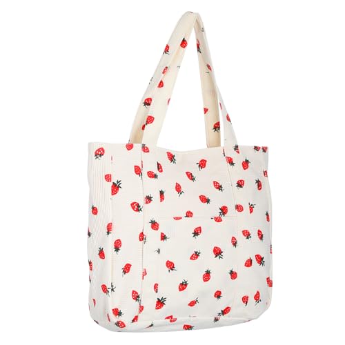 Hohopeti Lässige Weiße Canvas Tote Bag Damen Schultertasche Wiederverwendbar Robustes Material Große Öffnung für Einfaches Verstauen Modisches Cartoon Design als Einkaufstasche und Hohopeti Lässige Weiße Canvas Tote Bag Damen Schultertasche Wiederverwendbar Robustes Material Große Öffnung für Einfaches Verstauen Modisches Cartoon Design als Einkaufstasche und von Hohopeti
