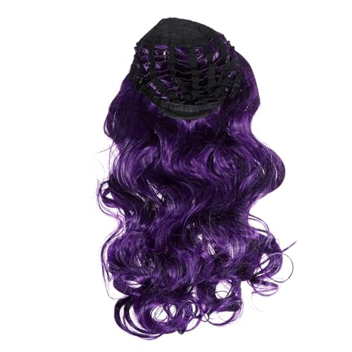Hohopeti Lange Gewellte Perücke für Frauen Mittlerer Scheitel Natürliches Aussehen Hitzebeständiges Synthetisches Haar Leichte Atmungsaktive Textur für Alltag Cosplay und Partys von Hohopeti