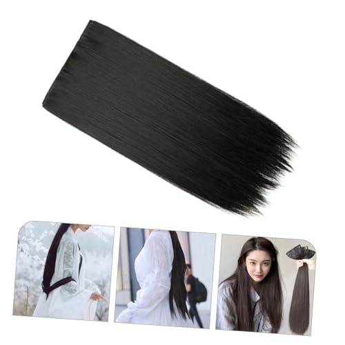 Hohopeti Langhaar haarverlängerung Clip Haarteil Lange Glatte Synthetische Extensions für Frauen Bequemes Nahtloses Styling zubehör für Partys und Besondere Anlässe von Hohopeti
