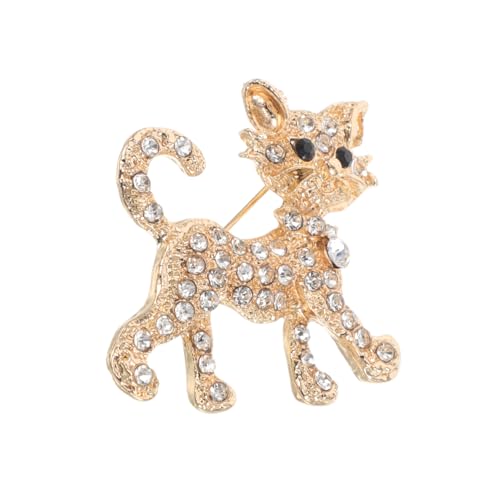 Hohopeti Legierungsbrosche Damen Niedliche Katzenform Anstecknadel Modisch Glänzend Vielseitig für Kleidung Taschen Rucksäcke Geschenkaccessoire Verspieltes Design von Hohopeti
