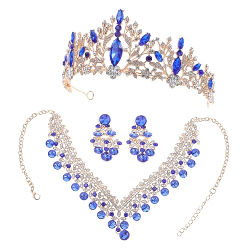 Hohopeti Luxuriöses Braut Schmuckset Champagnerblau mit Funkelnder Strasskrone Halskette Ohrringen Stabiles Bequemes Design für Hochzeit Geburtstag Formelle Anlässe Hohopeti Luxuriöses Braut Schmuckset Champagnerblau mit Funkelnder Strasskrone Halskette Ohrringen Stabiles Bequemes Design für Hochzeit Geburtstag Formelle Anlässe von Hohopeti