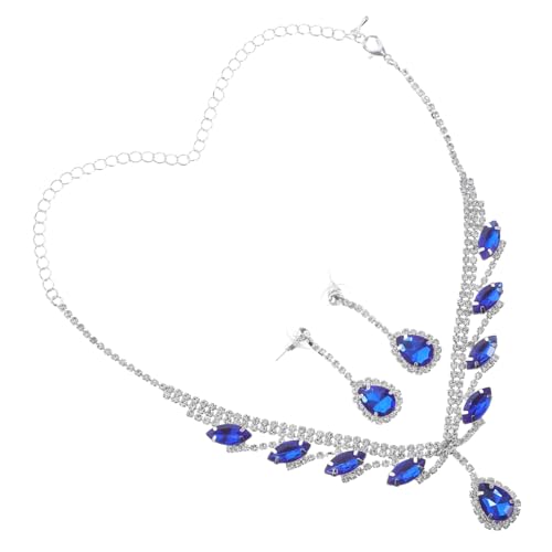 Hohopeti Luxuriöses Statement Schmuckset mit Strahlendem Strass Halskette und Funkelnden Dangle Ohrhängern Elegantes Brautschmuck-set für Hochzeit Brautparty und Festliche Anlässe in von Hohopeti