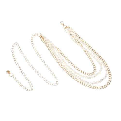 Hohopeti Mehrschichtige Verstellbare Perlen Taillenkette aus Metall Robuste Hip-hop Hüftkette für Damen Modisches Accessoire für Kleider und Jeans Leichter Vintage Gürtel für Strandpartys von Hohopeti