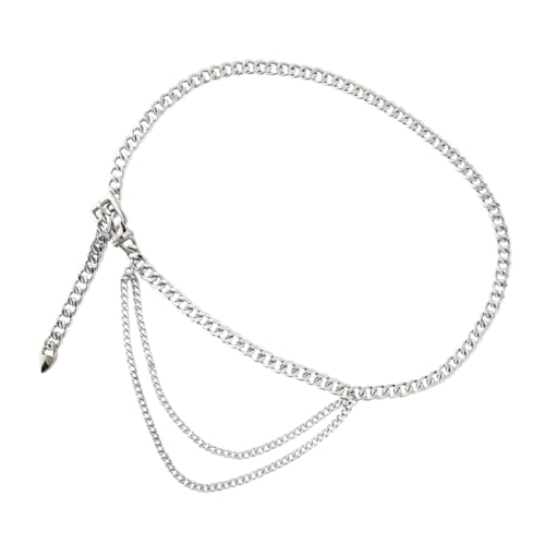 Hohopeti Mehrschichtiger Verstellbarer Taillenkettengürtel Damen Metall Waist Chain mit Romantischem Herzanhänger für Kleider Jeans Vielseitiger Bauchgürtel Modischer Damengürtel von Hohopeti