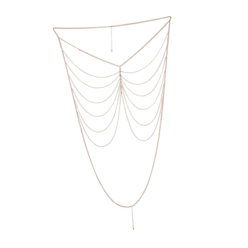 Hohopeti Metal Body Chain Damen Mehrlagige Brustkette Schmuck Leichtes Legierungs Accessoire für Strand Outfits und Sommermode Stylisches Körperschmuck für Mädchen und Casual Looks von Hohopeti