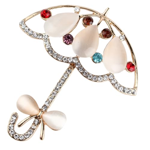 Hohopeti Metall Brosche Regenschirm Damen Anstecknadel mit Strass Farbiger Lapel Pin für Kleidung Schmuck Dekoration Elegant und Sicher für Kleid Tasche Schal und Hut Zufällige Farbe von Hohopeti