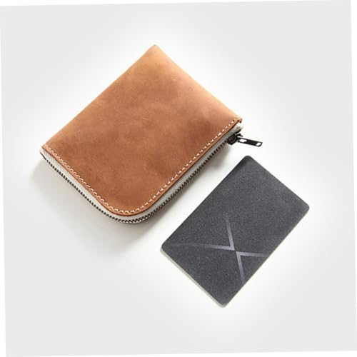 Hohopeti Mini Herren Geldbörse aus Echtem Material Kompakte Kurze Brieftasche mit Stabilem Reißverschluss Kartenhalter und Münzfach Tragbarer Karten Organizer für Sichere Aufbewahrung und von Hohopeti