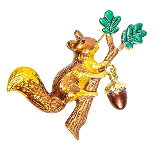 Hohopeti Modische Alloy Brosche Eichhörnchen Anstecknadel Kreativer Brustpin für Damen Kleidung Jacken Taschen Accessoires Geschenkidee von Hohopeti