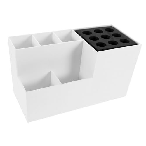 Hohopeti Multifunktionaler Haarwerkzeug Organizer Weiß Großer Friseurscherenhalter für Salon und Zuhause Robuster Aufbewahrungsbox für Kämme Pinsel und Styling Zubehör Langlebig und von Hohopeti