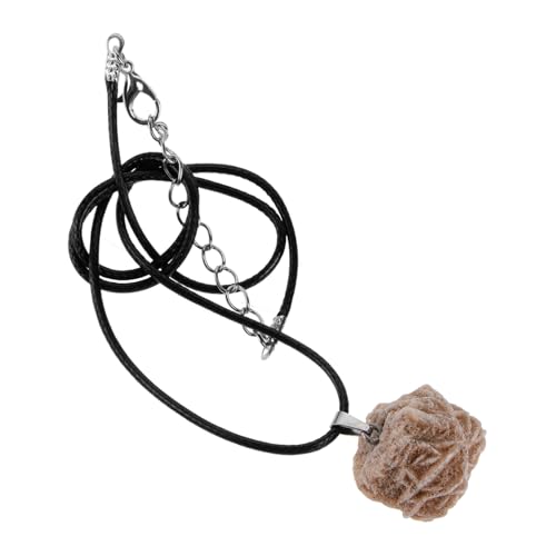 Hohopeti Natürliche Rosen Anhänger Halskette Damen Choker aus Stein mit Langlebigem Lederband Hautfreundlich Modisch Vielseitig für Hochzeit Party und Alltag Geeignet von Hohopeti