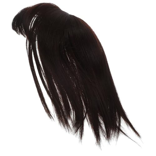 Hohopeti Natürliches Damen Haarteil Clip Unsichtbarer Haarverdichter für Dünnes Haar Atmungsaktiv Leichter Haartopper Tiefbraun Voluminöses Styling Komfortabel und Nahtlos von Hohopeti