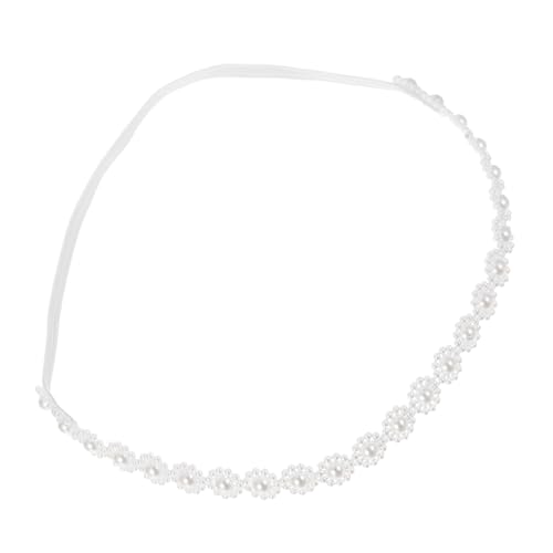Hohopeti Neugeborenen Haarband Perlen Haarschmuck Elastisch Mädchen Stirnband Bequemer Fotoshooting Schmuck Neutral Elfenbeinfarben Elegant von Hohopeti