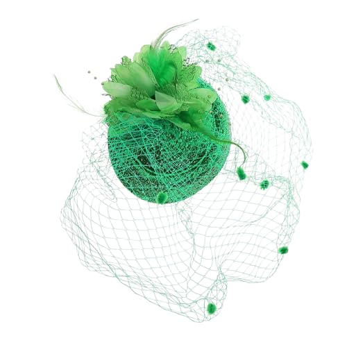 Hohopeti Patricks Day Haarclip Mini Hut mit Grünem Schleier Vintage Haarschmuck für Mädchen und Kleinkinder Leichtes Accessoire für Festliche Outfits von Hohopeti