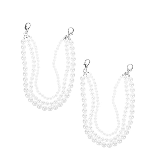 Hohopeti Pearl Schuhkette Handgefertigt Dreischichtig Hochglänzend Boot Schmuck Damen Sneaker Charms Leicht und Strapazierfähig Schuhdekoration von Hohopeti