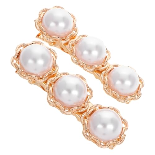 Hohopeti Perlen Haarklammern Damen Elegante Vintage Haarspangen mit Zarten Perlen für Hochzeit Party Alltag Vielseitige Seitenclips Modisches Haarschmuck Accessoire von Hohopeti