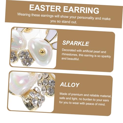 Hohopeti Perlen ohrringe Kaninchen Ohrstecker Damen Leicht Sicher Langlebig Schmuck Geschenk für Frauen Mädchen Bunny Form Elegant Niedlich von Hohopeti