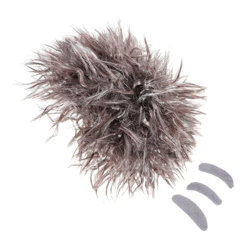 Hohopeti Physiker Perücke Set mit Braunen Zöpfen Leichte Kurzhaar-perücke für Erwachsene Verrückter Wissenschaftler Look mit Schnurrbart und Augenbrauen für Kostüm Party Schule von Hohopeti