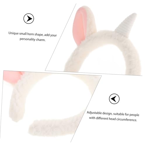 Hohopeti Plüsch Haarreif mit Süßen Tierohren Verstellbares Sicheres Stirnband für Damen Charmantes Party und Cosplay Accessoire Vielseitiger Weißer Haarschmuck von Hohopeti