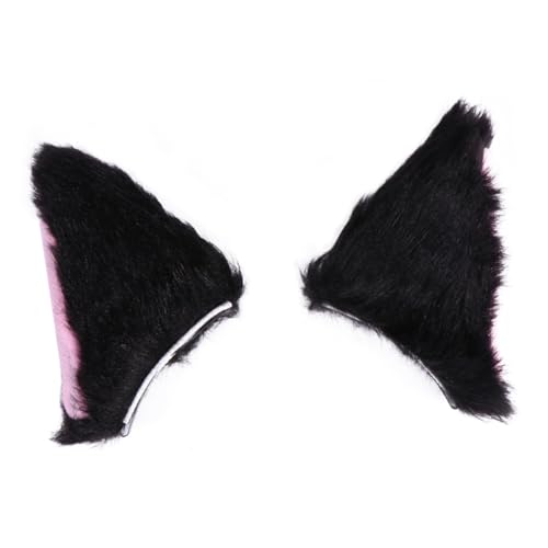 Hohopeti Plüsch Katzenohren Haarspange Leichte Weiche Cosplay Haarschmuck für Mädchen und Damen für Halloween Kostüm und Partydekoration Nachahmung von Kaninchenfell und Waschbar von Hohopeti
