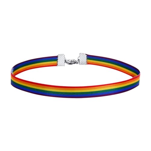 Hohopeti Regenbogen Halskette und Armband Verstellbares Doppelhandband Leichtes Hautfreundliches Schmuckstück für Damen Farbenfrohes Kropfband Vielseitig als Hals oder Handgelenkschmuck von Hohopeti