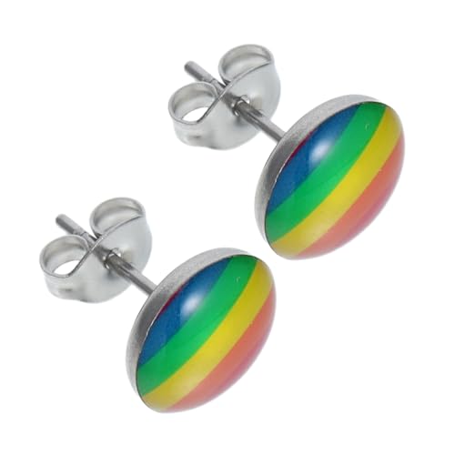 Hohopeti Regenbogen Ohrstecker Lgbt Pride Schmuck Unisex Ohrschmuck Lesbisch Homosexuell von Hohopeti