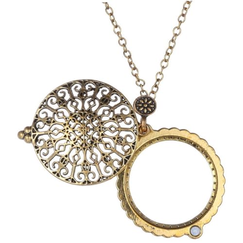 Hohopeti Retro Legierung Anhänger Halskette Vintage Lupe DIY Schmuck Geschenk für Damen Modisches Accessoire Passend zu Kleid und Mantel von Hohopeti