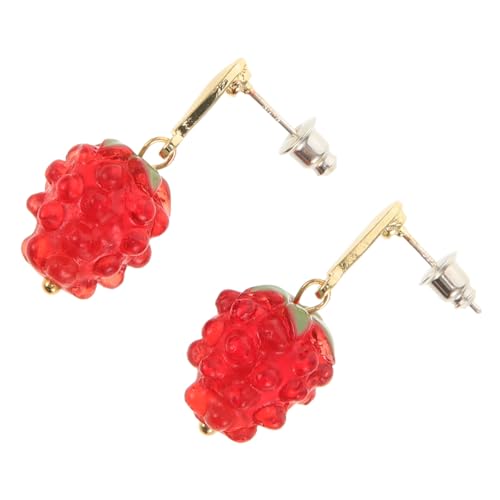 Hohopeti Rote Erdbeer Ohrstecker Damen Leicht und Komfortabel Modisch Schmuck für Alltag und Sommer Stylische Beerendeko Ohrringe Perlen Accessoire von Hohopeti