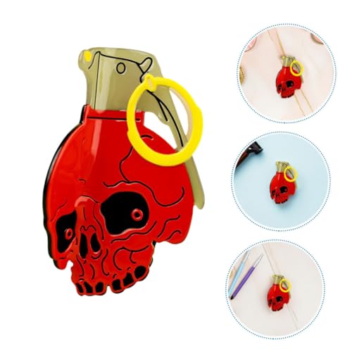 Hohopeti Roter Großer Haarkralle aus Langlebigem Acetat mit Einzigartigem Totenkopf-design Witziges Sicheres Styling-accessoire für Damen Party Halloween-look Vielseitiger Haarschmuck für von Hohopeti