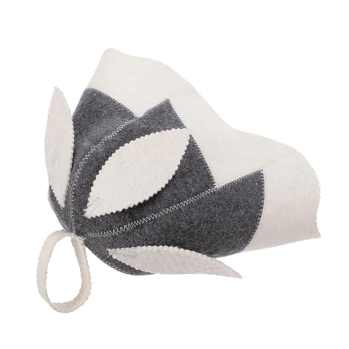 Hohopeti Saunahut aus Wollfilz mit Einzigartigem Blattform Design Wärmeisolierte Badekappe für Sauna und Dampfbad für und Männer Leicht und Perfektes Sauna Zubehör von Hohopeti