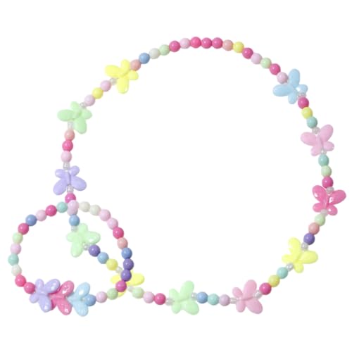 Hohopeti Schmuckset Mädchen Bunt Acryl Perlen Halskette und Armband Hautfreundlich Robust Modisch für Party und Alltag Geschenkset für Kleine Schmuckliebhaberinnen von Hohopeti