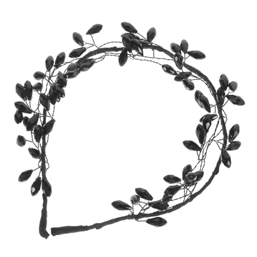 Hohopeti Schwarzes Handgefertigtes Kristall stirnband Damen Haarschmuck für Party Abschlussball und Alltag Bequemes Glattes Design für Sicheren Sitz und Stilvollen Look von Hohopeti