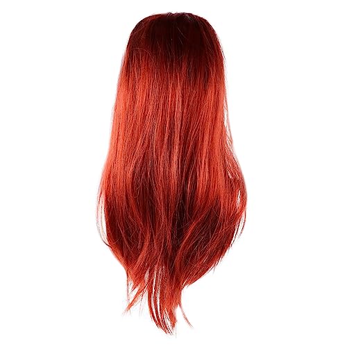 Hohopeti 1stück Lange Gerade Punk Perücke Für Halloween Cosplay Und Rocker-look Orangefarbene Kostümhaarpracht Für Partys Und Kostüme Hochwertiger Kunstfaserstil von Hohopeti