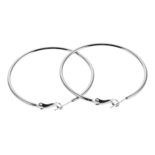 Hohopeti Silber Plattierte Große Creolen Ohrringe Leichtgewichtige Dünne Runde Hoop Ohrringe für Damen Stilvolle Statement Ohrschmuck für Party Hochzeit Geschenkbox von Hohopeti