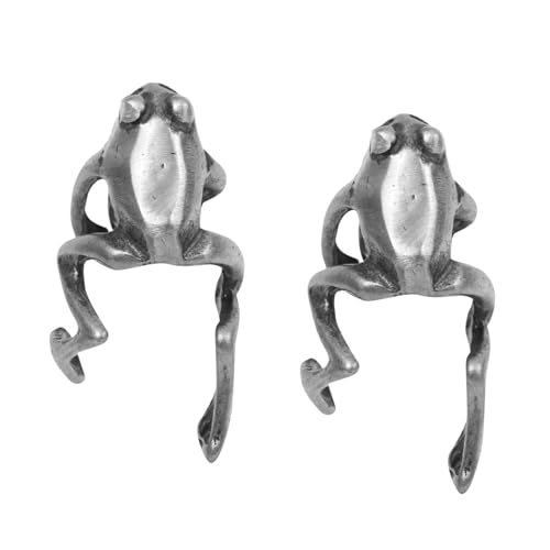Hohopeti Silberne Ohrclips Sterling Silber Punk Vintage Frosch Design Ohrschmuck Damen Ohrdekorationen Clip Piercing Modisch Langlebig von Hohopeti