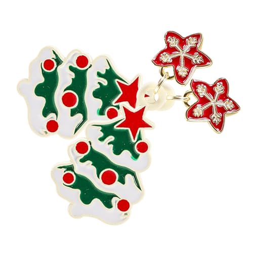 Hohopeti Silberne Weihnachtsbaum Ohrstecker für Damen und Mädchen Festliche Weihnachtsohrringe mit Langlebigem Material Perfektes und Schmuck für Party Alltag und Feiertage von Hohopeti