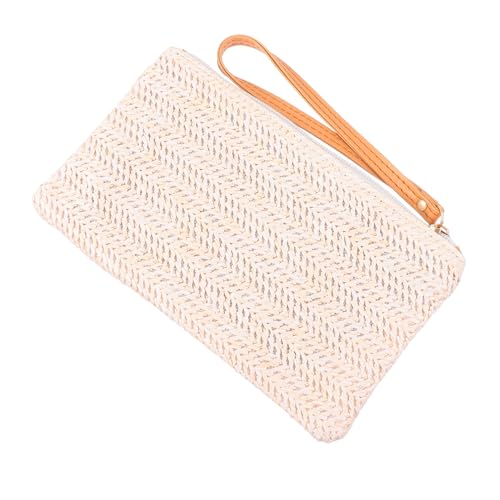 Hohopeti Sommerhandtasche Damen aus Pp gras Weiche Strapazierfähige Clutch mit Reißverschluss Elegant und Vielseitig für Strand Outdoor Arbeit Dating und Alltag Geeignet von Hohopeti