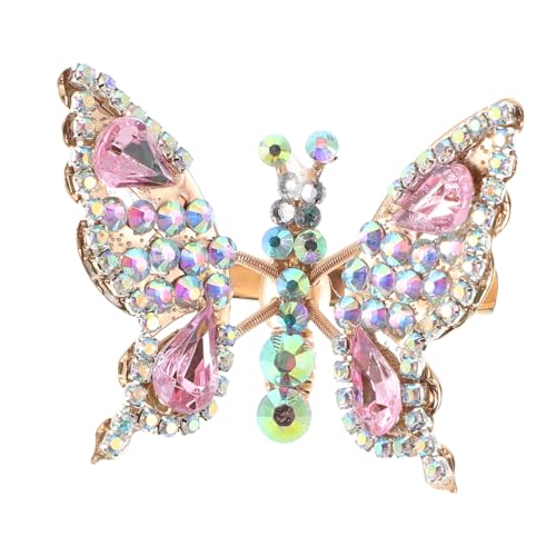 Hohopeti Sparkly Schmetterling Haarspange Damen mit Beweglichen Flügeln Strahlenden Kristallen Leichter Komfortabler Haarklammer für sicheren Sitz bei Alltag und Besonderen Anlässen von Hohopeti