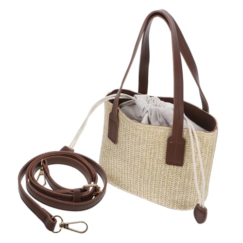 Hohopeti Strandtasche Damen Geflochtene Handtasche Wasserfeste Schultertasche Leichte Bucket Bag für Reisen Shopping Alltag Attraktives Design Langlebig als von Hohopeti