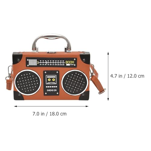 Hohopeti Stylische Damen Umhängetasche im Radio form Design Modische Schultertasche mit Großer Kapazität Langlebiges Material für Alltag Shopping Party und Freizeit Trendige Tasche für von Hohopeti