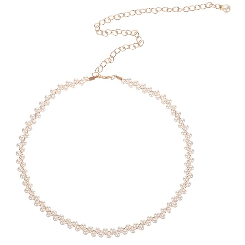 Hohopeti Taillenkette Frauen Perlengürtel Abendkleid Schmuck Doppelte Perlenkette Dekorativ für Brautkleid Party Festliches Accessoire von Hohopeti