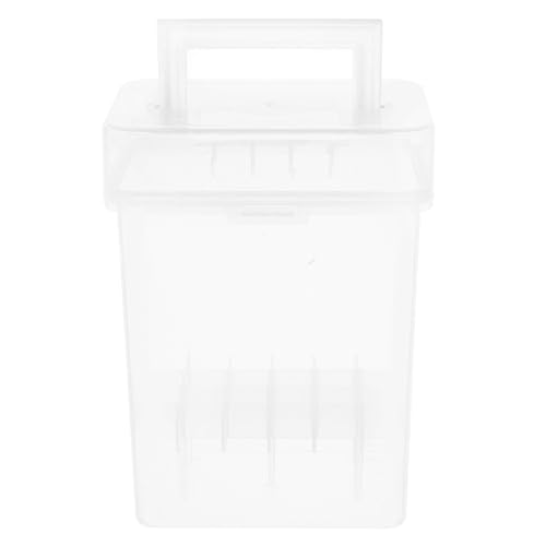 Hohopeti Kunststoff-markerbox Durchsichtiges Federmäppchen Marker-Organizer-tragebox Transparente Aufbewahrungsbox Für Künstlerbedarf Mit Griff Und Stabilen Boden Großes von Hohopeti