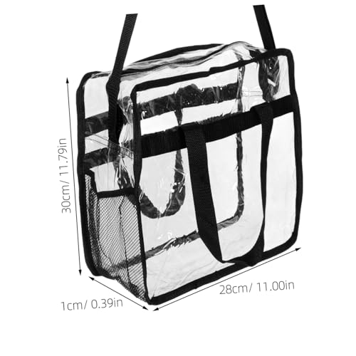 Hohopeti Transparente PVC Handtasche mit Verstellbarem Schultergurt Großer Kapazität Vielseitig als Umhängetasche und Tragetasche für Reisen Einkaufen Sportveranstaltungen und Konzerte von Hohopeti