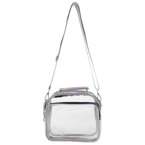 Hohopeti Transparente PVC Umhängetasche Kleine Crossbody Schultertasche Leicht Verstellbar Stadion Genehmigt Für Damen Alltag Reisen Konzerte von Hohopeti