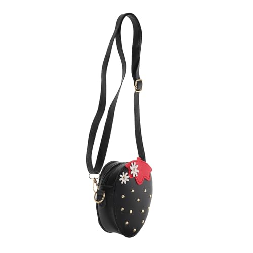 Hohopeti Umhängetasche Erdbeer Form Pu Material Langlebig Sicher Süße Schultertasche mit Verstellbarem Riemen Praktisch und Bequem für Mädchen Täglicher Gebrauch von Hohopeti